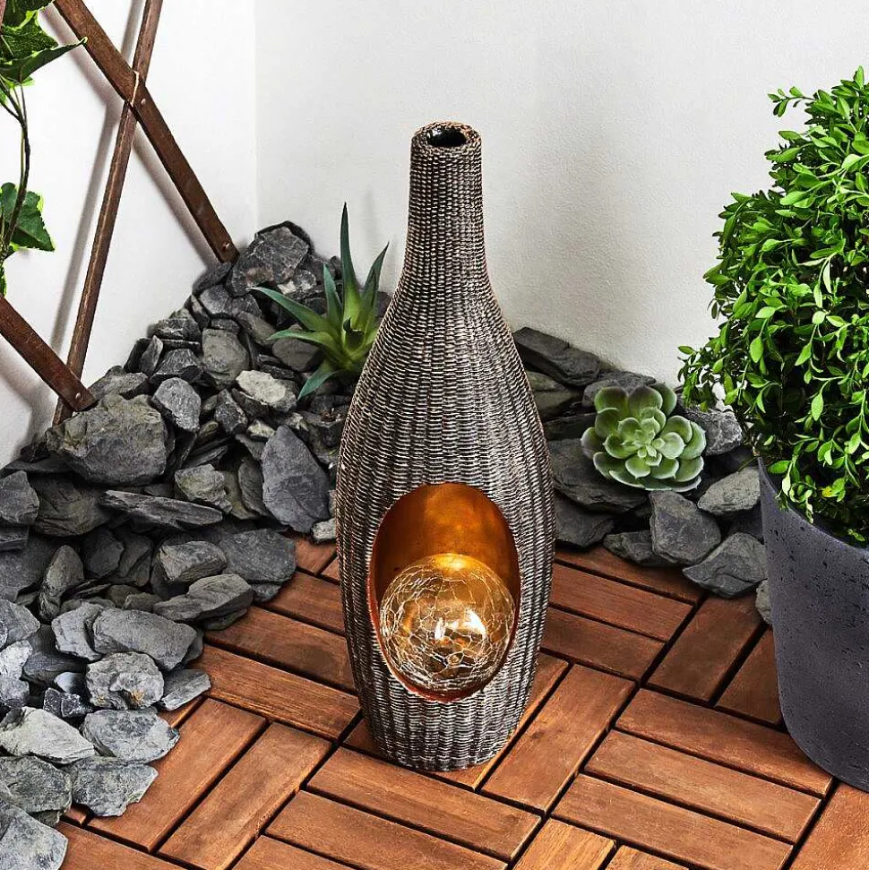 Lampe Solaire Otterstad Led Brun, Or, 1 Lumiere