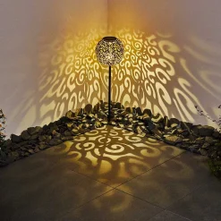 Lampe Solaire Paradiski Led Noir, 1 Lumiere