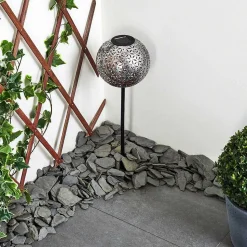 Lampe Solaire Samoao Led Cuivre, Noir, Argente, 1 Lumiere