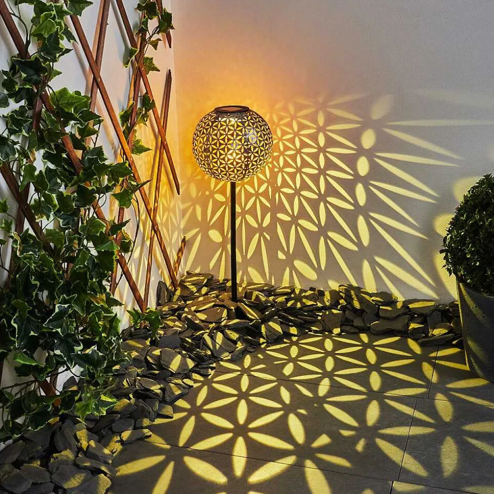 Lampe Solaire Samoao Led Cuivre, Noir, Argente, 1 Lumiere