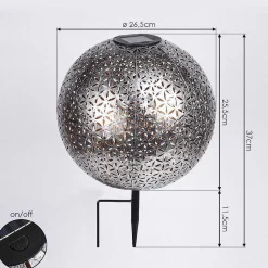 Lampe Solaire Samoao Led Cuivre, Noir, Argente, 1 Lumiere