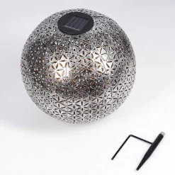 Lampe Solaire Samoao Led Cuivre, Noir, Argente, 1 Lumiere