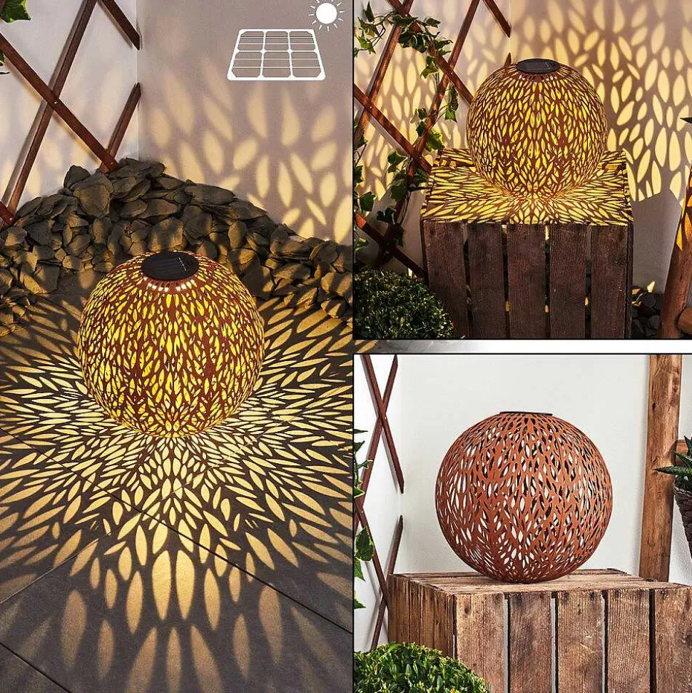 Lampe Solaire Samoao Led Rouille, Noir, 1 Lumiere