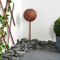 Lampe Solaire Samoao Led Rouille, Noir, 1 Lumiere