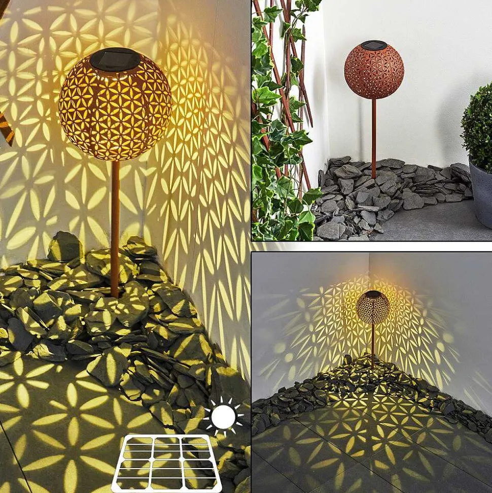 Lampe Solaire Samoao Led Rouille, Noir, 1 Lumiere