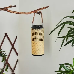 Lampe Solaire Sessivi Led Brun, Bois Clair, Noir, 1 Lumiere