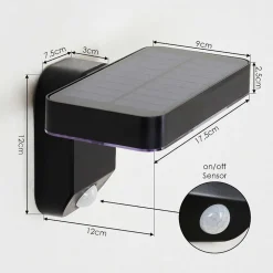 Lampe Solaires Bondarp Led Noir, 1 Lumiere, Detecteur De Mouvement