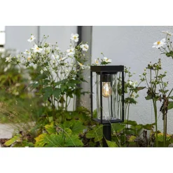 Lampe Solaires Lutec Flair Led Noir, 1 Lumiere