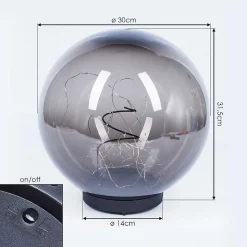 Lampe Solaires Pollenca Led Noir, 50 Lumieres