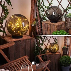 Lampe Solaires Pollenca Led Noir, 50 Lumieres