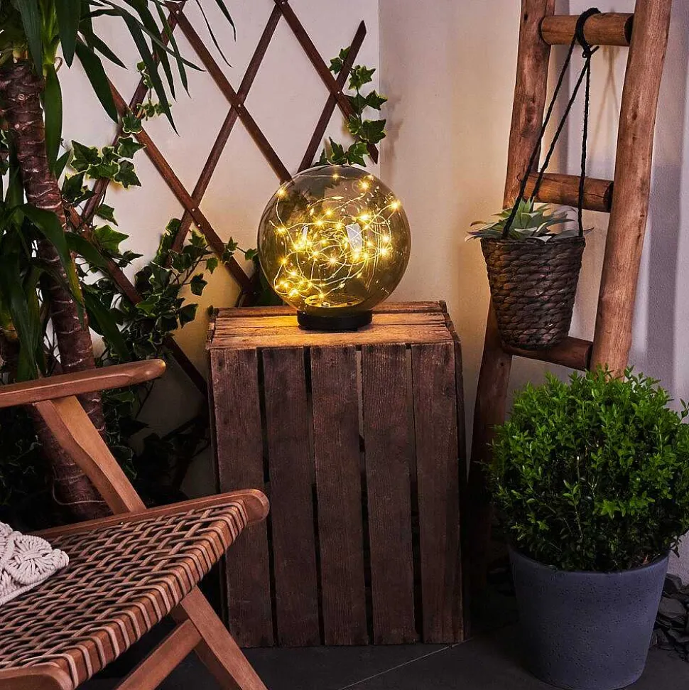 Lampe Solaires Pollenca Led Noir, 40 Lumieres