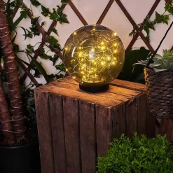 Lampe Solaires Pollenca Led Noir, 40 Lumieres