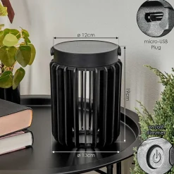 Lampe Solaires Rossina Led Noir, 1 Lumiere