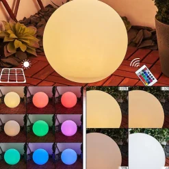 Lampe Solaires Ykullen Led Noir, 1 Lumiere, Telecommandes, Changeur De Couleurs