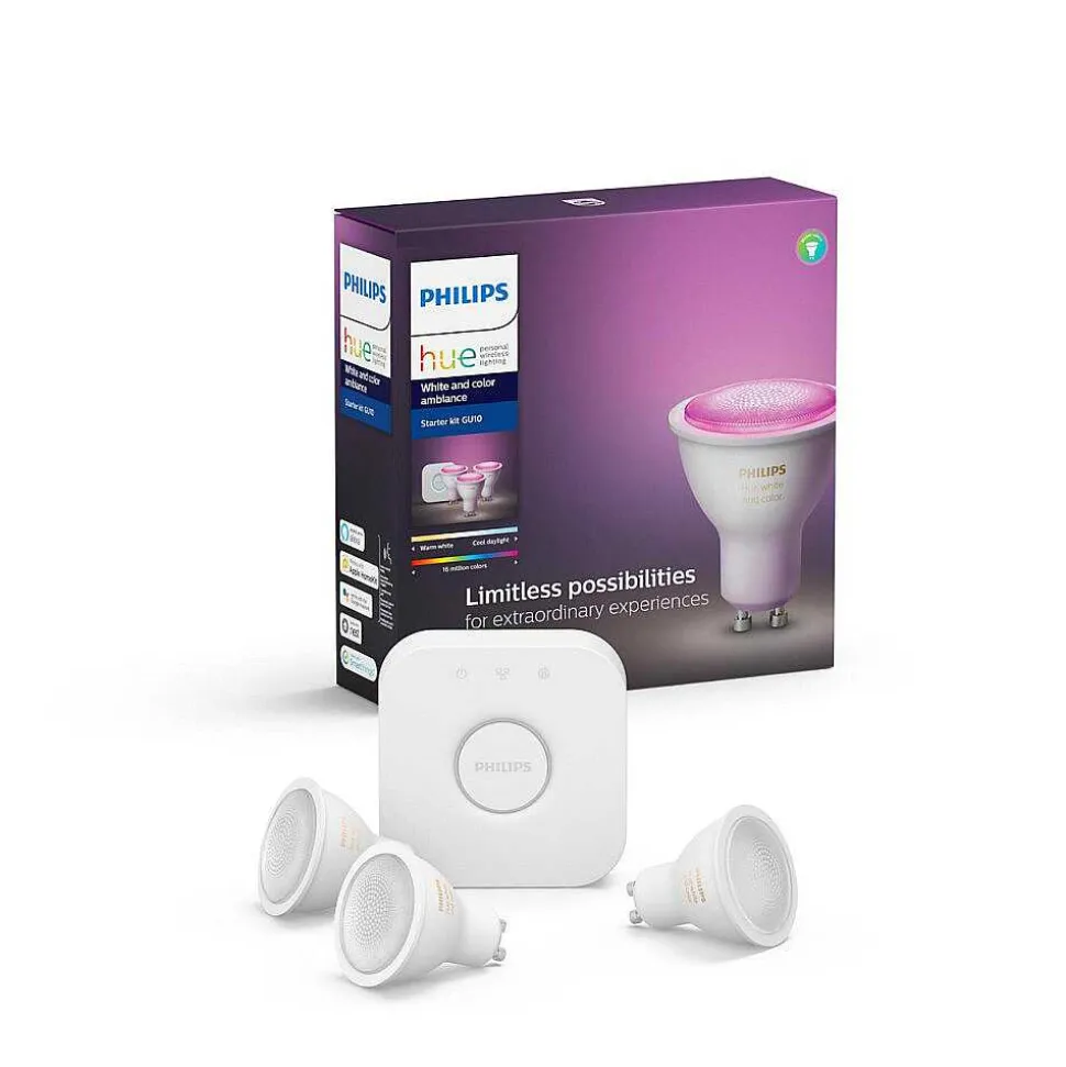 Led Ambiance White & Color Gu10 Starter-Set De 3 Philips Hue