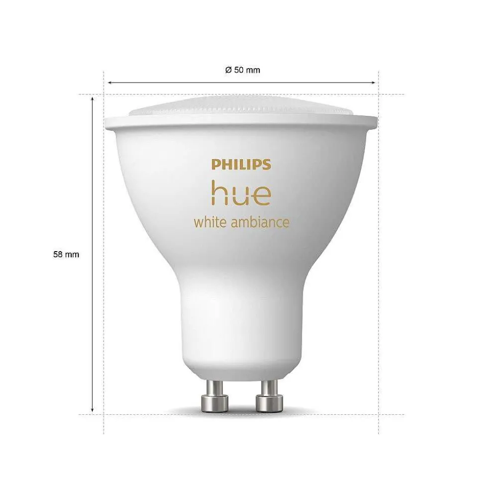 Led Gu10 5 Watt 2200 - 6500 Kelvin 250 Lumen Philips Hue White Ambiance
