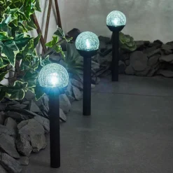 Lot De 3 Lampes Solaires Colognole Led Noir, 1 Lumiere