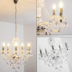 Lustre A 5 Lampes Transparent, 5 Lumieres