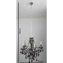 Lustre Delhi Noir, 5 Lumieres