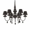 Lustre Ideal Lux Blanche Noir, 6 Lumieres