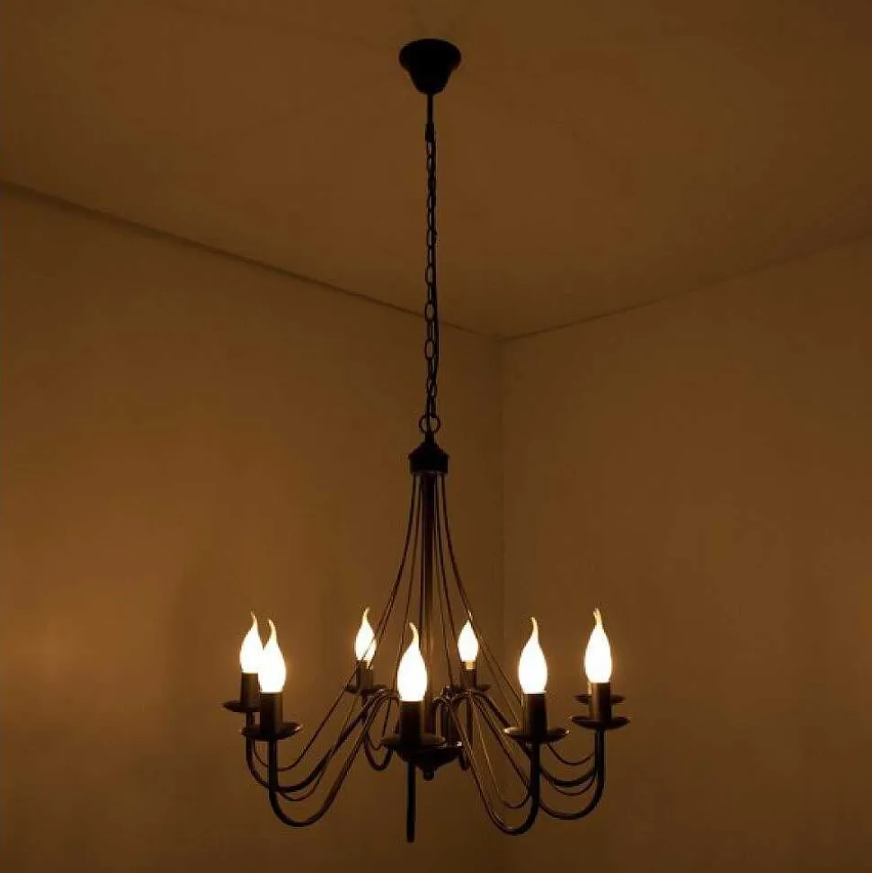 Lustre Lucide Corona Rouille, Noir, 8 Lumieres