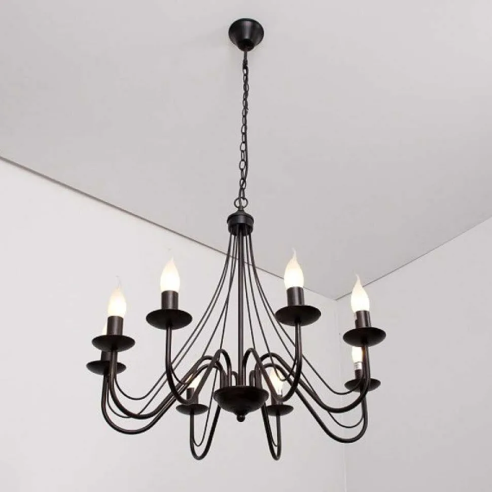 Lustre Lucide Corona Rouille, Noir, 8 Lumieres