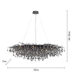 Lustre Paul Neuhaus Icicle Noir, 15 Lumieres