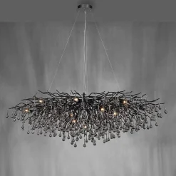 Lustre Paul Neuhaus Icicle Noir, 15 Lumieres