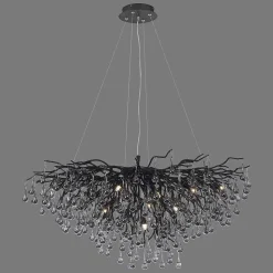 Lustre Paul Neuhaus Icicle Noir, 10 Lumieres