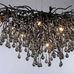 Lustre Paul Neuhaus Icicle Noir, 10 Lumieres