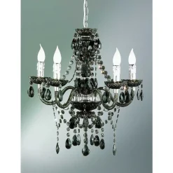Lustre Reality Noir, Transparent, 5 Lumieres