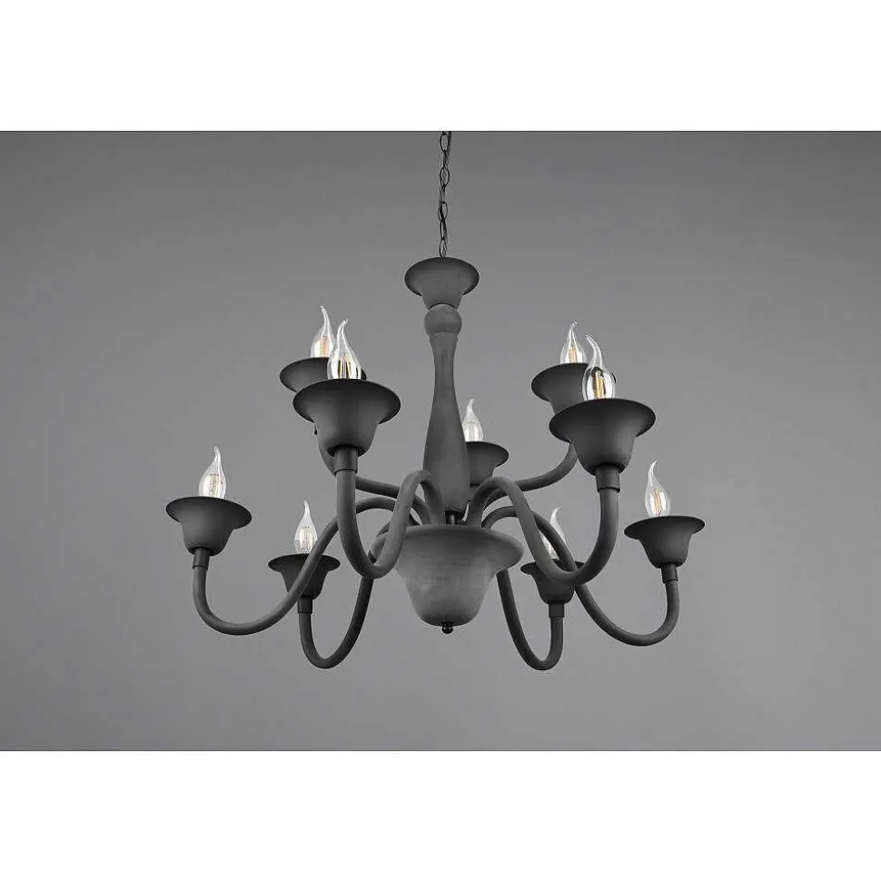 Lustre Trio Elsa Anthracite, 9 Lumieres