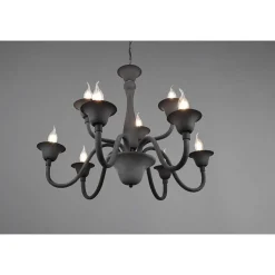 Lustre Trio Elsa Anthracite, 9 Lumieres