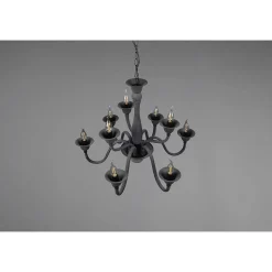 Lustre Trio Elsa Anthracite, 9 Lumieres