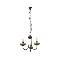 Lustre Trio Livia Noir, 3 Lumieres