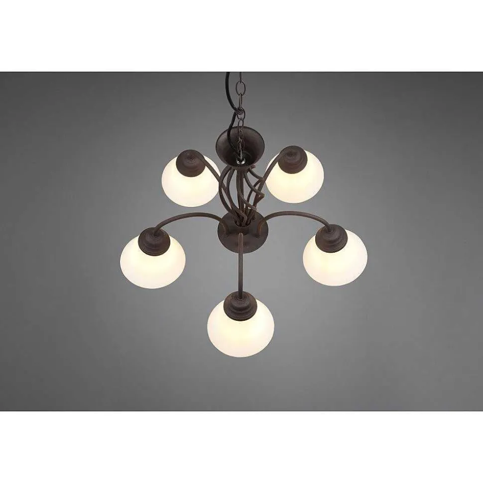 Lustre Trio-Leuchten Rustica Rouille, 5 Lumieres