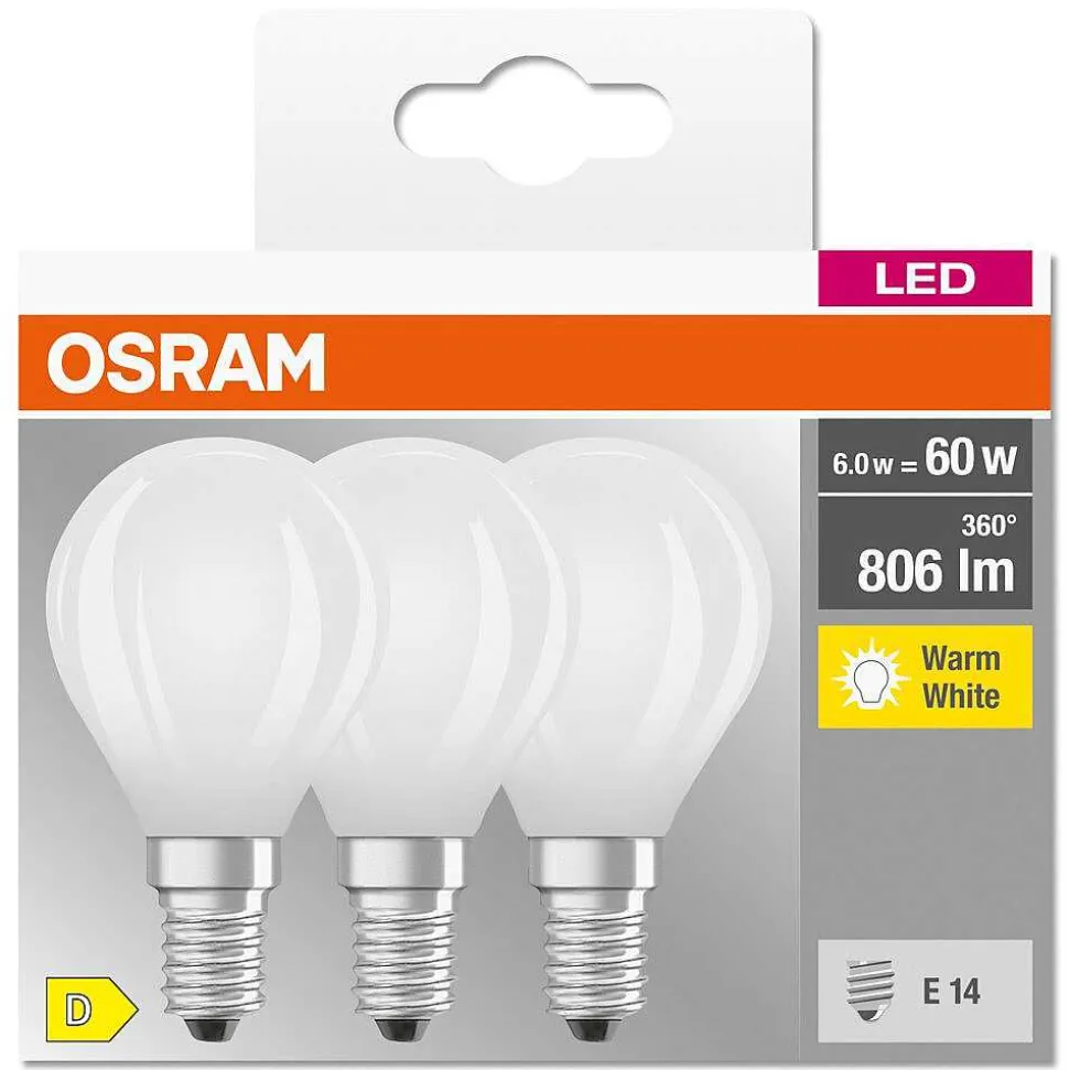 Osram Classic P Lot De 3 Led E14 5,5 Watt 2700 Kelvin 806 Lumen