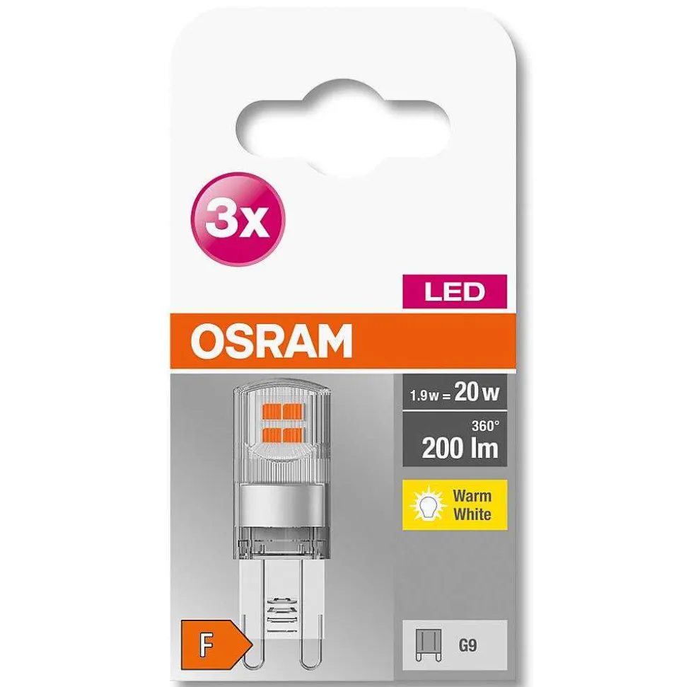 Osram Led Base Pin Set De 3 Ampoules G9 1,9 Watt 2700 Kelvin 200 Lumen