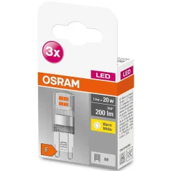 Osram Led Base Pin Set De 3 Ampoules G9 1,9 Watt 2700 Kelvin 200 Lumen