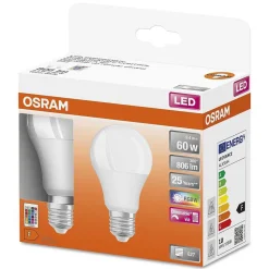 Osram Led Retrofit Lot De 2 E27 9,4 Watt 2700 Kelvin 806 Lumen