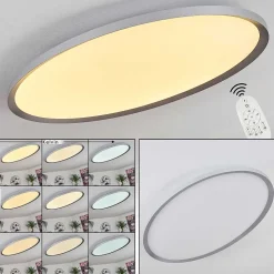 Panneau Led Kombito Argente, Blanc, 1 Lumiere, Telecommandes