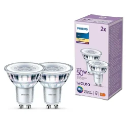 Philips Classic Lot De 2 Led Gu10 4,6 Watt 2700 Kelvin 355 Lumen