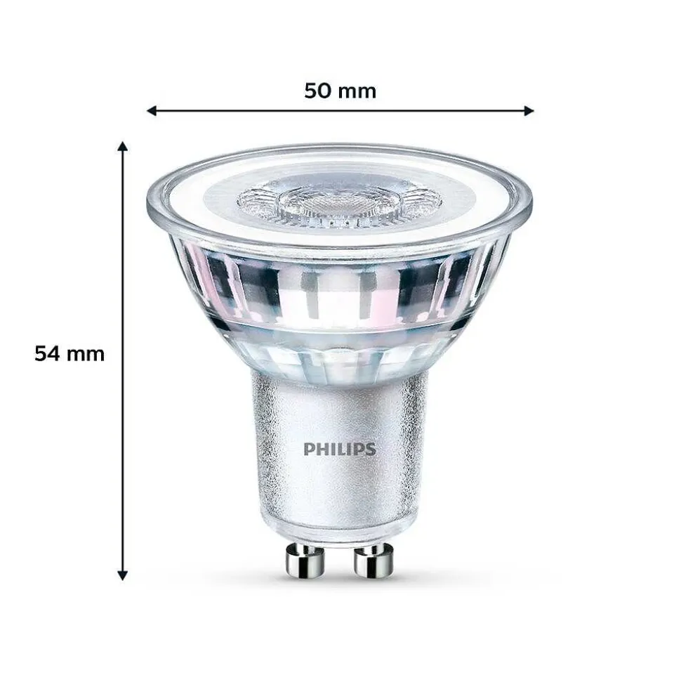Philips Classic Lot De 2 Led Gu10 4,6 Watt 2700 Kelvin 355 Lumen