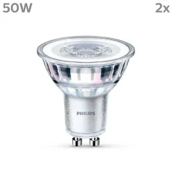 Philips Classic Lot De 2 Led Gu10 4,6 Watt 2700 Kelvin 355 Lumen