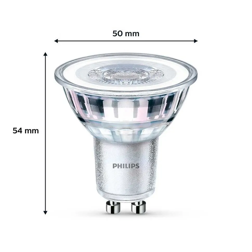 Philips Classic Lot De 6 Led Gu10 4,6 Watt 4000 Kelvin 390 Lumen