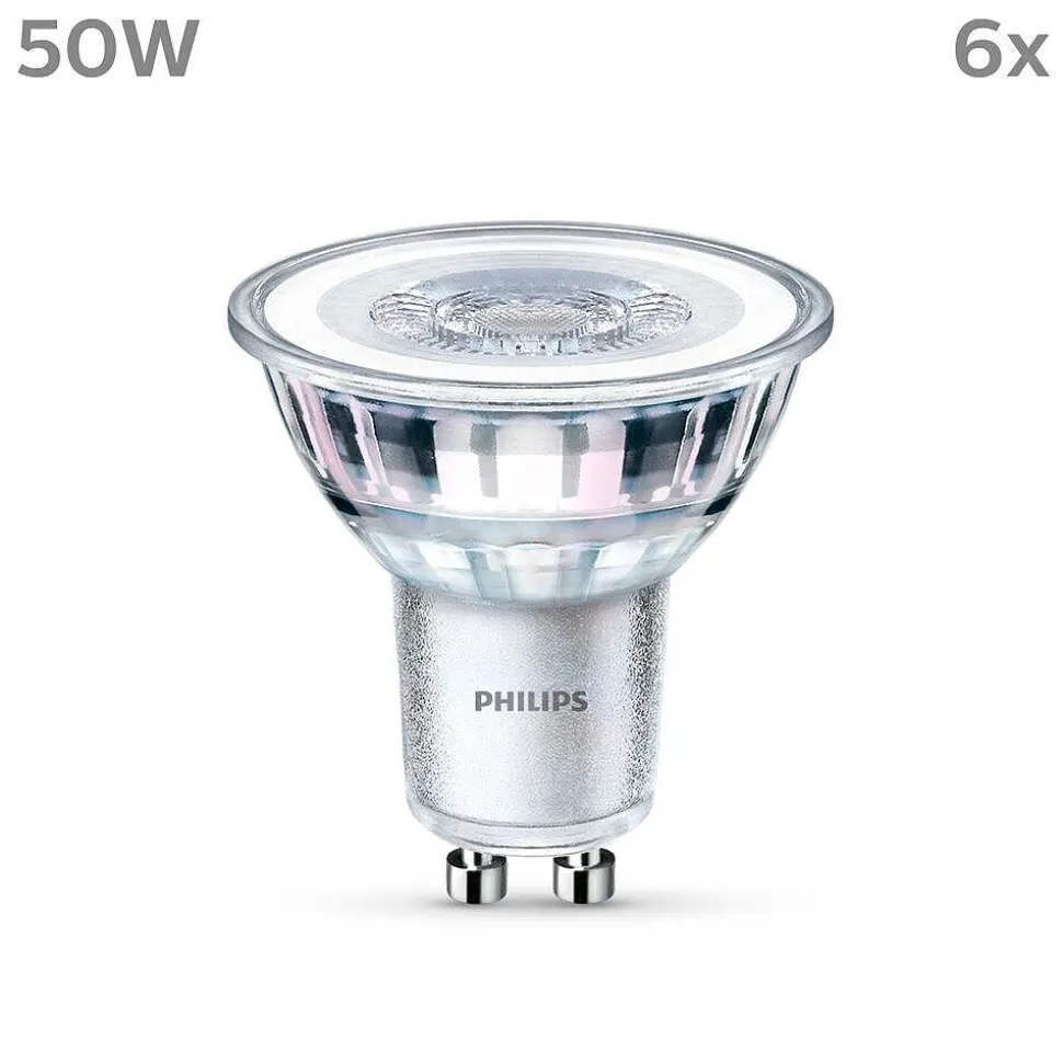 Philips Classic Lot De 6 Led Gu10 4,6 Watt 4000 Kelvin 390 Lumen