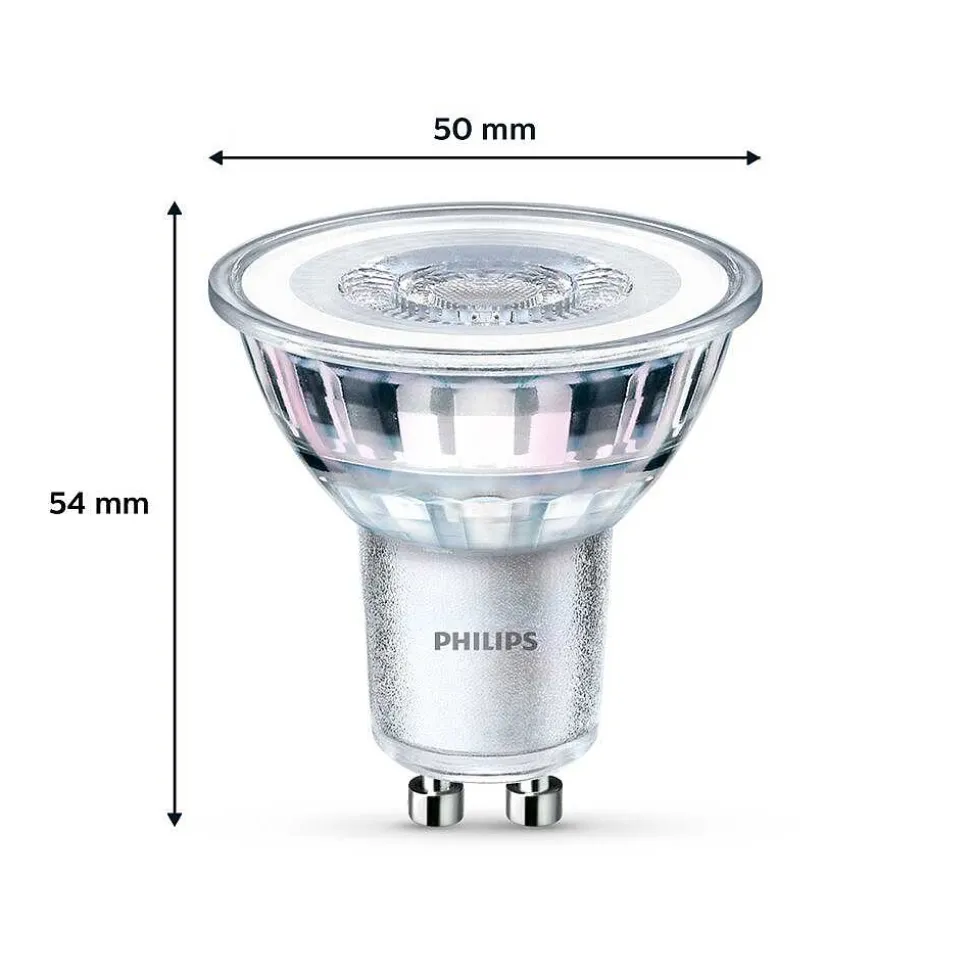 Philips Classic Lot De 3 Led Gu10 3,5 Watt 2700 Kelvin 255 Lumen