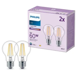 Philips Classic Lot De 2 Led E27 7 Watt 4000 Kelvin 850 Lumen