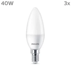 Philips Classic Lot De 3 Led E14 4,9 Watt 2700 Kelvin 470 Lumen