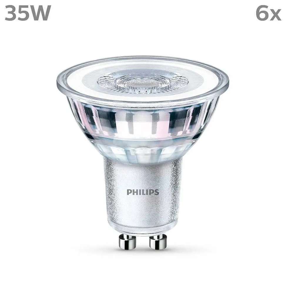 Philips Classic Lot De 6 Led Gu10 3,5 Watt 2700 Kelvin 255 Lumen